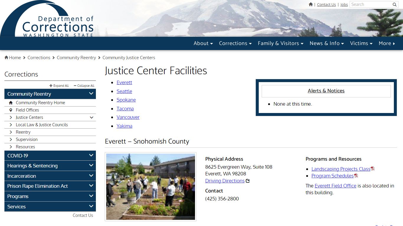 Justice Center Facilities | Washington State Department of Corrections