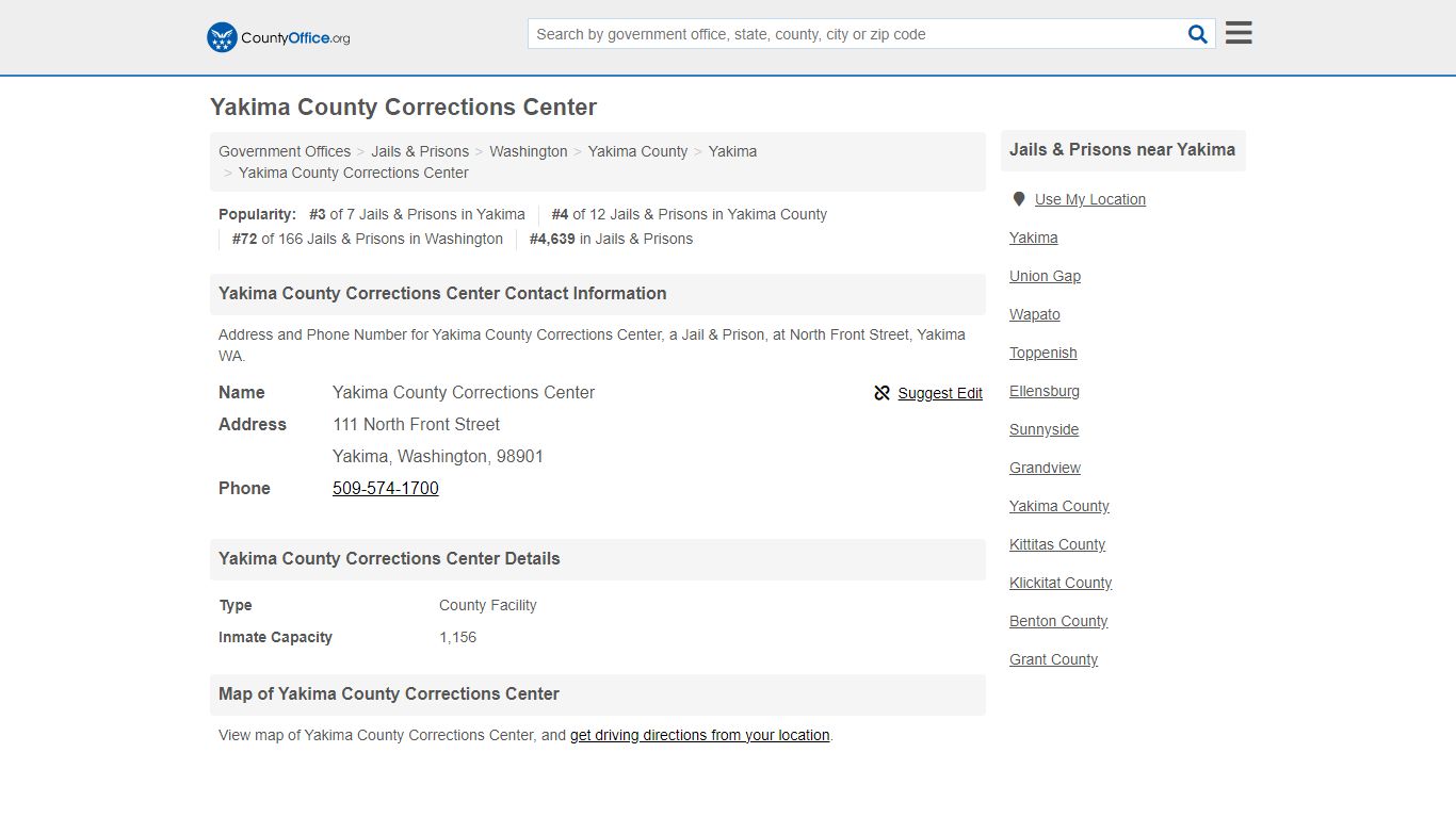 Yakima County Corrections Center - Yakima, WA (Address and Phone)